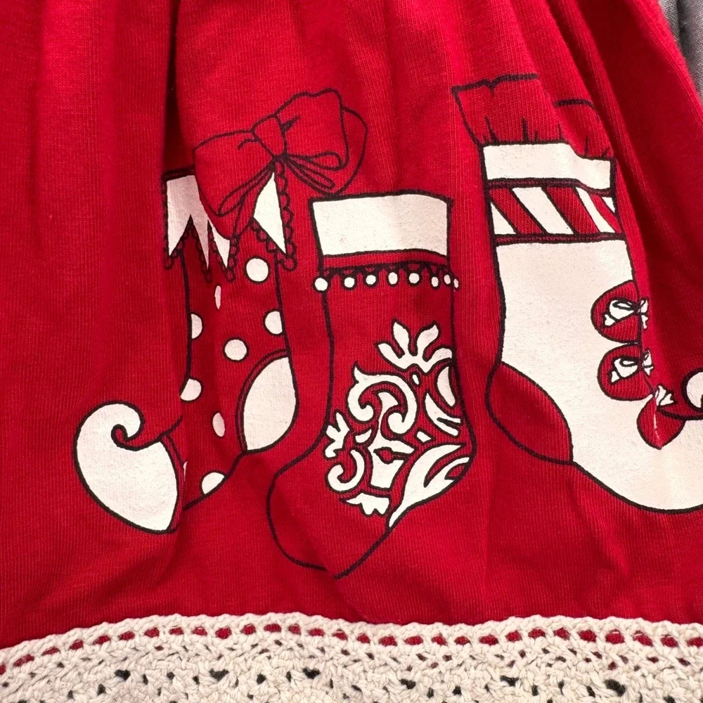 Persnickety Girls Dress Legging Headband Set Size 6-12M Red Christmas Stocking‎